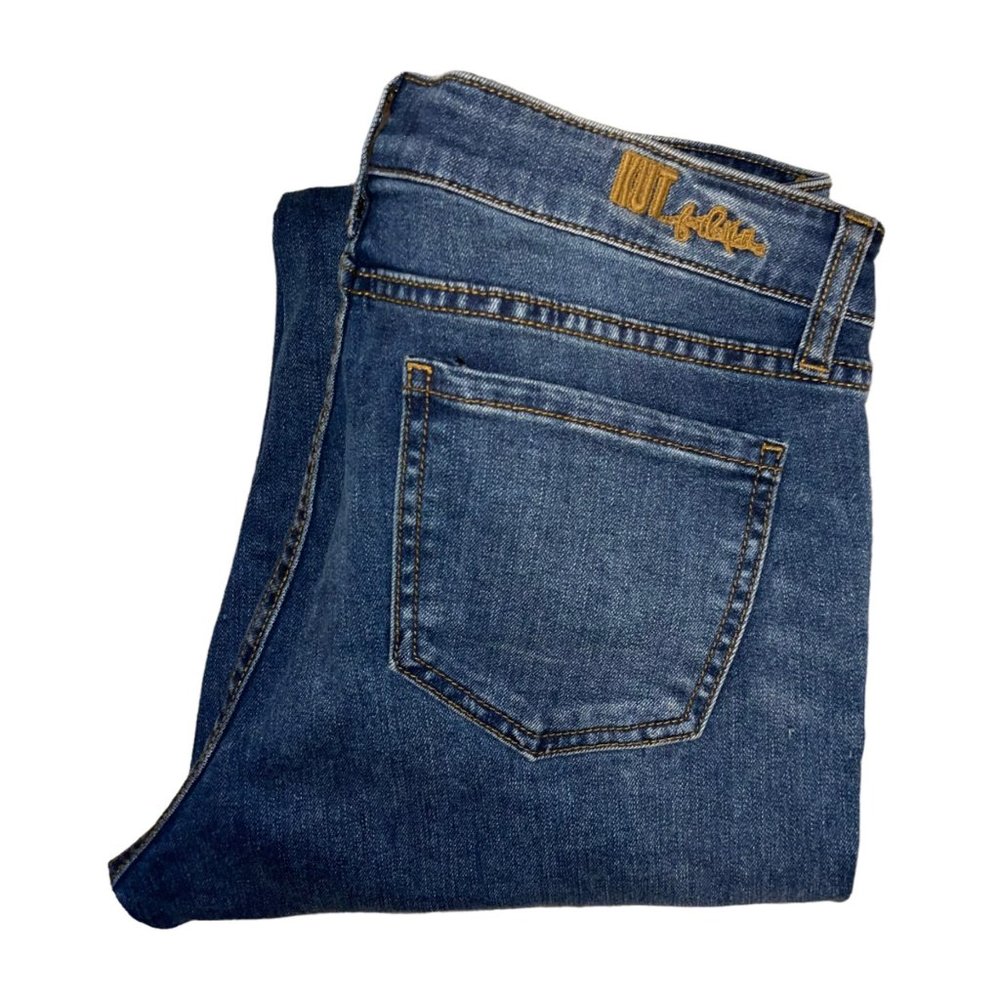 Kut From the Kloth Boyfriend Jeans Womens 8 26 Dark Wash Zipper Pockets Logo - Picture 1 of 8